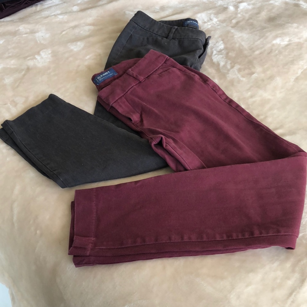 Old Navy Pixie midrise grey/maroon skinny size 6